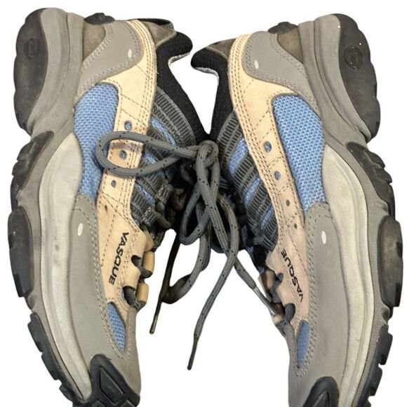 VASQUE Women's 9 #7373 Stealth Slate Nubuck Leather Hiking Shoes Tan Blue Sz 7 - Picture 11 of 14